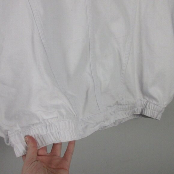 Habitual Oversize Crop Denim Jacket Women L White Short Sleeve Button Up 558 - Picture 7 of 13